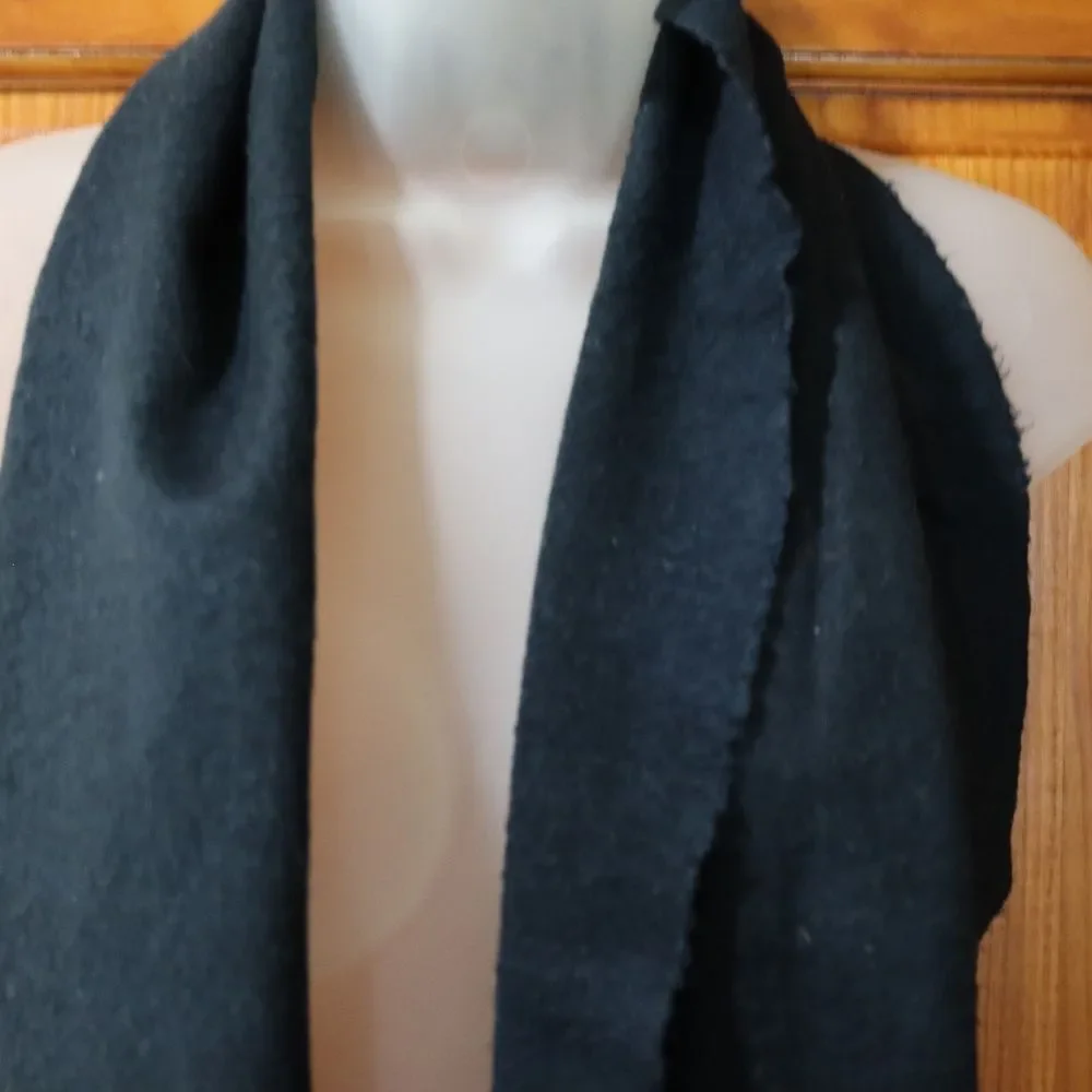 Vintage Black & Gray Gradient Ombre Scarf with Fringe Warm Winter